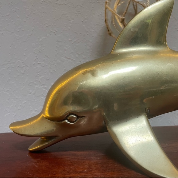 Vintage MCM Large Brass Dolphin - Picture 7 of 11